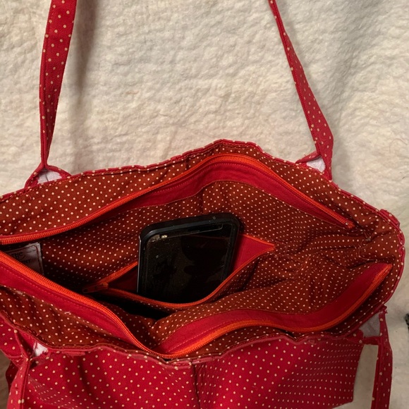 Handmade Upcycled Red Polkadot Handbag - Picture 5 of 15